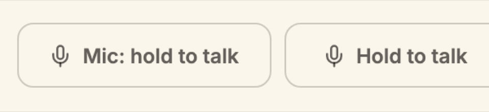 The mic-mode toggle showing Hold-to-Talk and Always-On options.