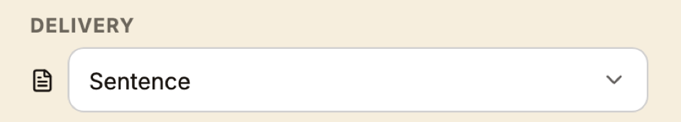 The Sentence-mode toggle on the operator footer.